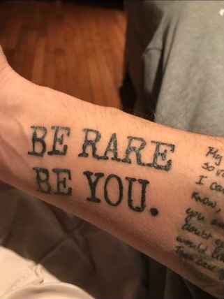 tattoo that says be rare. be you.